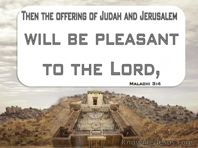 Malachi 3:4 The Offering Of Judah And Jerusalem Will Be Pleasant To The Lord (gray)